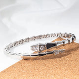 925 Silver Diamond Snake Bone Bracelet Women's Jewelry