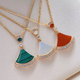 925 Silver Fritillaria Malachite Skirt Pendant Necklace