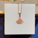 925 Silver Fritillaria Malachite Skirt Pendant Necklace