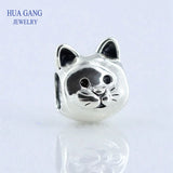 925 Sterling Silver Kitten Beaded Bracelet Necklace DIY