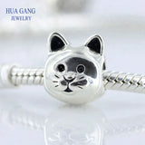 925 Sterling Silver Kitten Beaded Bracelet Necklace DIY