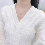 925 Silver Diamond Pendant Women's Necklace Party Jewelry