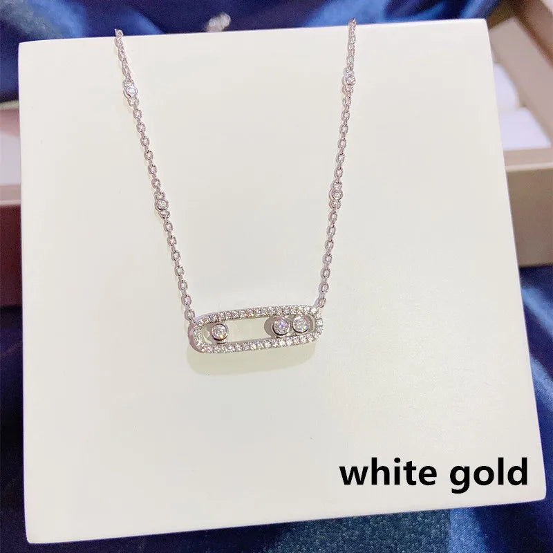 925 Silver Diamond Pendant Women's Necklace Party Jewelry