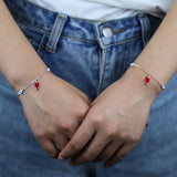 925 Silver Evil Eye Fish Charm Bracelet for Women