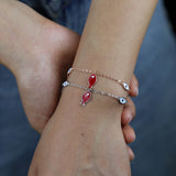 925 Silver Evil Eye Fish Charm Bracelet for Women
