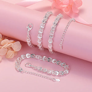 925 Silver Carved Pattern Jewelry Set for Women