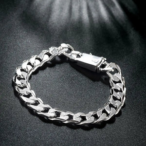 925 Silver 10MM Chain Bracelets for Wedding Holiday