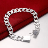 925 Silver 10MM Chain Bracelets for Wedding Holiday
