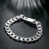925 Silver 10MM Chain Bracelets for Wedding Holiday