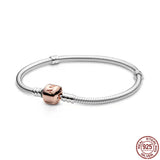925 Silver Bucket Clasp Bracelet for Charm Beads DIY Jewelry