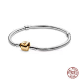 925 Silver Bucket Clasp Bracelet for Charm Beads DIY Jewelry