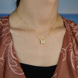 925 Silver CZ Butterfly Necklace Women Jewelry
