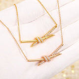 925 Sterling Silver Knot Necklace Women's Sweet Jewelry