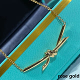 925 Sterling Silver Knot Necklace Women's Sweet Jewelry