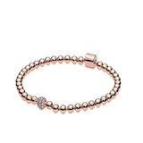 925 Sterling Silver Zircon Charm Beads Bracelet for DIY Jewelry