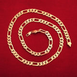 Sterling Silver Plated 18K 8MM Geometry Bracelet Necklace Set