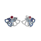 925 Sterling Silver U-Shaped Rose Earrings
