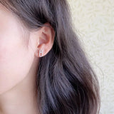 925 Silver Diamond Sliding Earrings