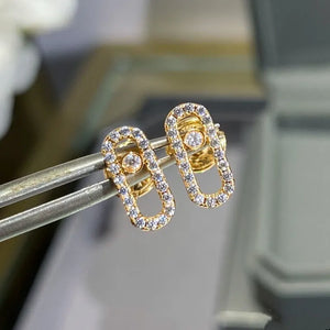 925 Silver Diamond Sliding Earrings