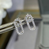 925 Silver Diamond Sliding Earrings