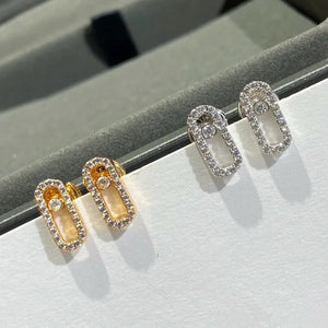 925 Silver Diamond Sliding Earrings