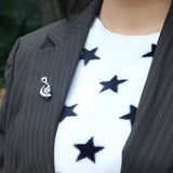 925 Sterling Silver Zircon Woman Brooch