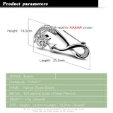 925 Sterling Silver Zircon Woman Brooch
