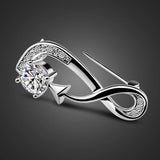 925 Sterling Silver Zircon Woman Brooch