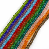 980pcs Mixed Colors Glass Beads Square Upscale Crystal 6mm