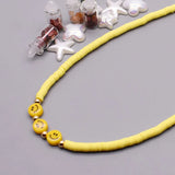 Acrylic Yellow Smiling Face Beads Round Loose Beads for DIY Jewelry Making