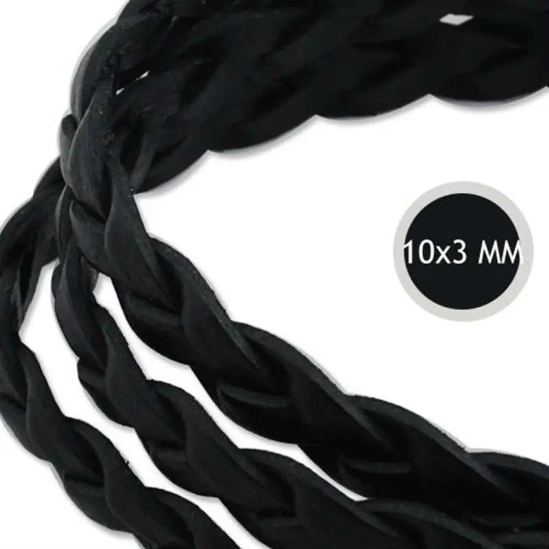 10M High Leather Braided Cord Rope 10*3mm for Jewelry DIY Accessory