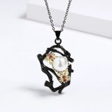Pearl Pendant Women's Necklace, Two-color Woman Sweater Chain