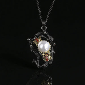 Pearl Pendant Women's Necklace, Two-color Woman Sweater Chain