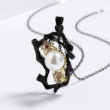 Pearl Pendant Women's Necklace, Two-color Woman Sweater Chain