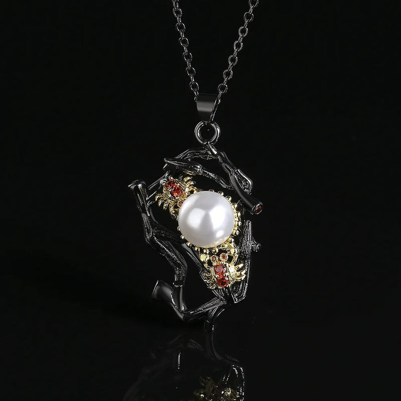 Pearl Pendant Women's Necklace, Two-color Woman Sweater Chain