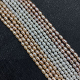 AA Natural Freshwater Pearl 3-3.5mm Rice Beads DIY Jewelry Making Necklace