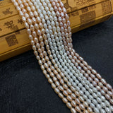AA Natural Freshwater Pearl 3-3.5mm Rice Beads DIY Jewelry Making Necklace