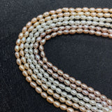 AA Natural Freshwater Pearl 3-3.5mm Rice Beads DIY Jewelry Making Necklace