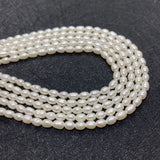 AA Natural Freshwater Pearl 3-3.5mm Rice Beads DIY Jewelry Making Necklace
