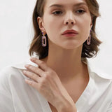 Treasure 925 Silver Purple Diamond Earrings Fine Jewelry Gift