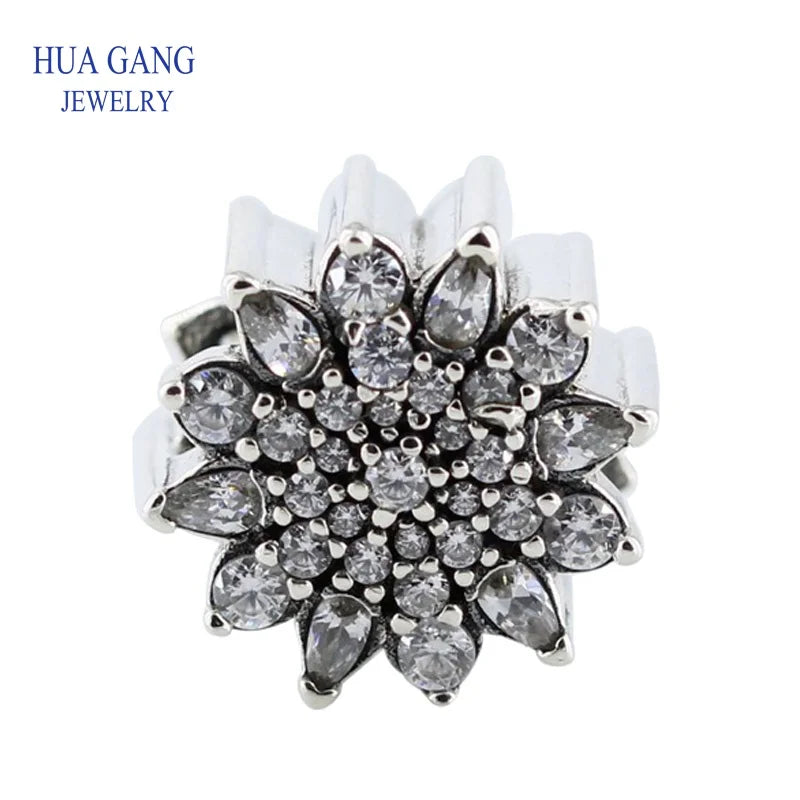 Winter Snow Crystal Shape 925 Sterling Silver String Ornaments