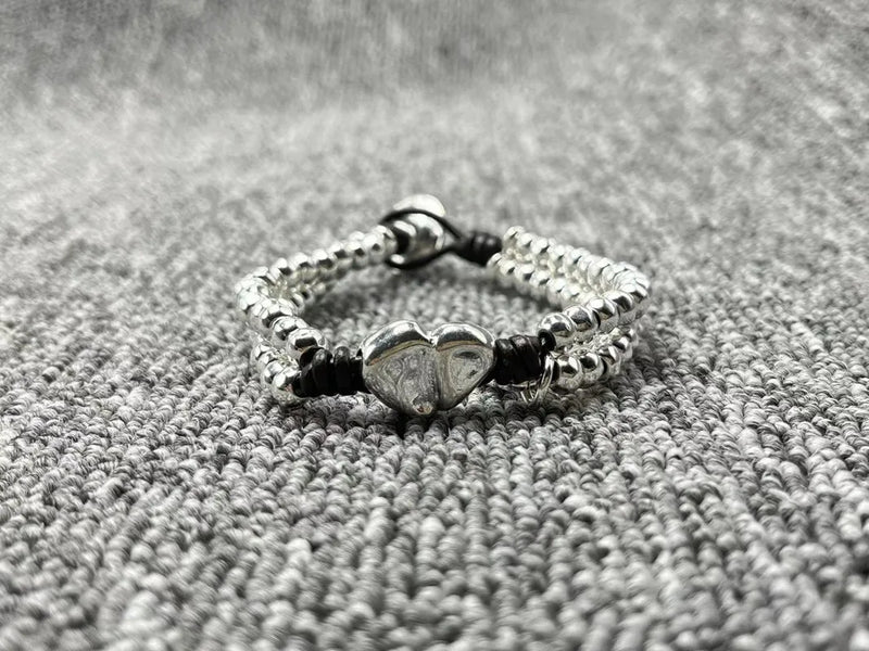 925 Silver Plated Heart Bracelet Holiday Jewelry