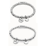 European American 925 Silver Round Logo Bracelet Pendant Jewelry