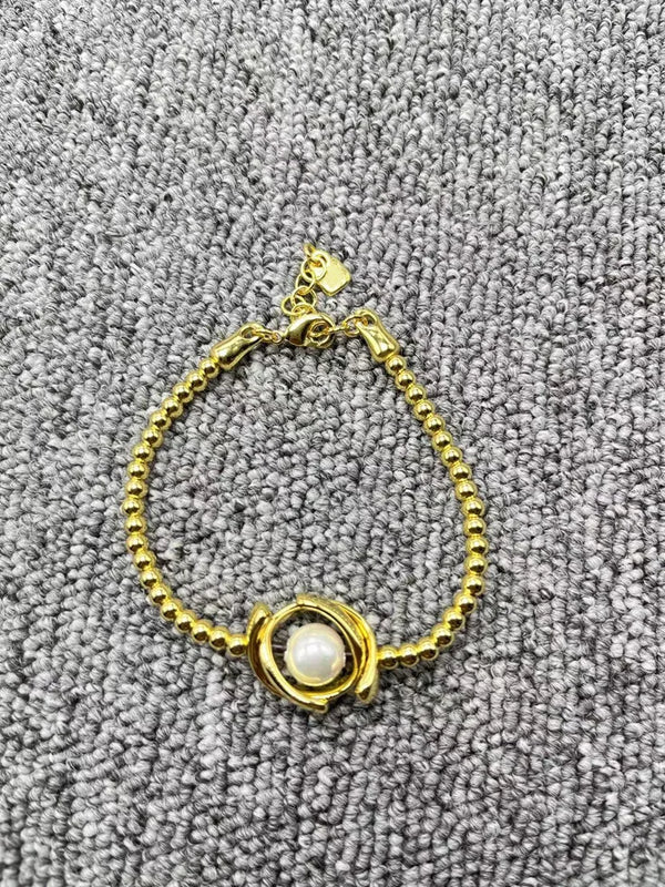 925 Silver Round Pear Bracelet with Pearl Jewelry