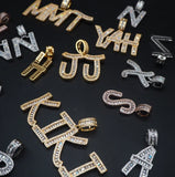 AAAA Rectangular Zircon Hip-hop Letters DIY Stitching Necklace