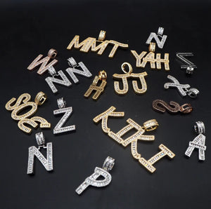 AAAA Rectangular Zircon Hip-hop Letters DIY Stitching Necklace