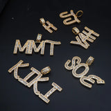 AAAA Rectangular Zircon Hip-hop Letters DIY Stitching Necklace