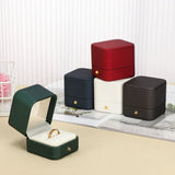 PU Leather Wedding Ring Display Case Jewelry Organizer