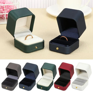 PU Leather Wedding Ring Display Case Jewelry Organizer
