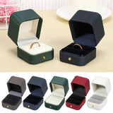 PU Leather Wedding Ring Display Case Jewelry Organizer